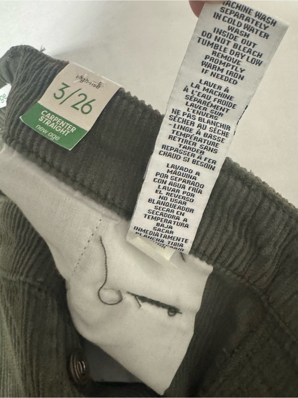 Celebrity Pink Juniors 3/26 Carpenter Corduroy High Rise Straight-Leg Pants NWT - Picture 10 of 13